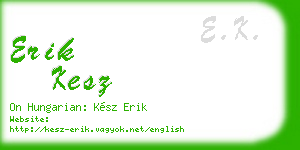erik kesz business card